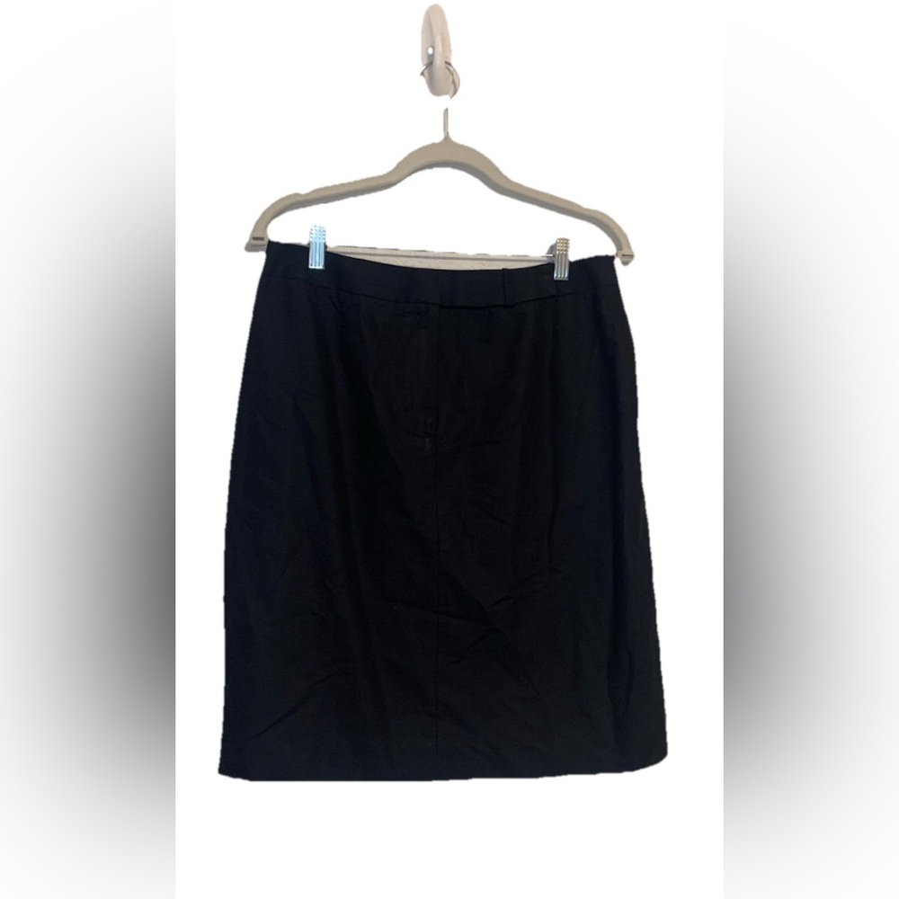 Talbots Vintage Skirt Womens Size 12 Petites Black Lined Cotten Blend